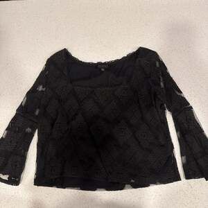 Shyanne Women's Black Diamond Embroidered Mesh Top